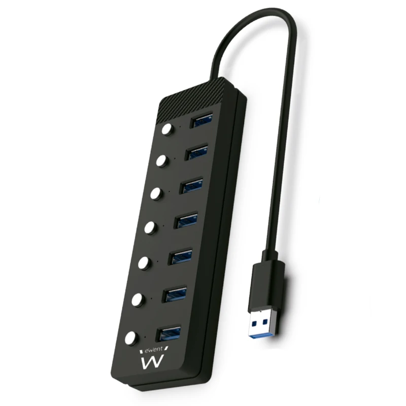 EWENT Hub usb-usb-c 7 ptos interruptor c-alimen.