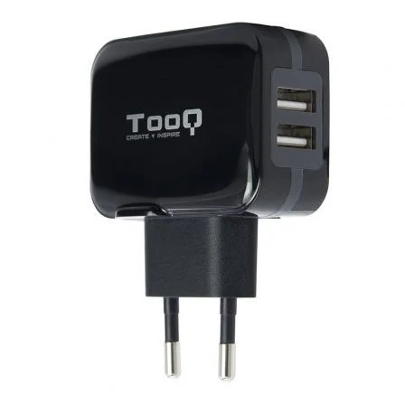 Cargador pared tooq usb tqwc - 1s02 2xusb 3.4 a(total) ai - tech negro
