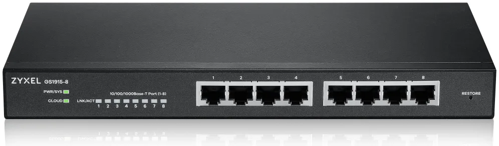 Zyxel GS1915-8 Gestionado L2 Gigabit Ethernet (10/100/1000) Negro