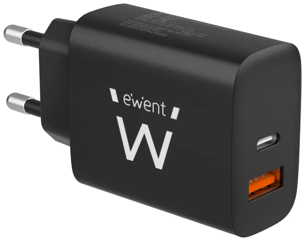 Cargador ewent ew1319 20w usb tipo a - usb tipo c