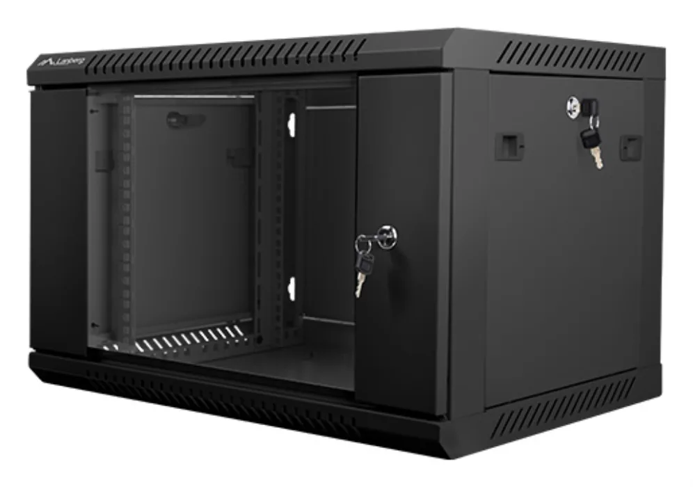 Armario rack lanberg 6u 600x450x368 auto ensamblado 19 pulgadas hasta 60 kg negro