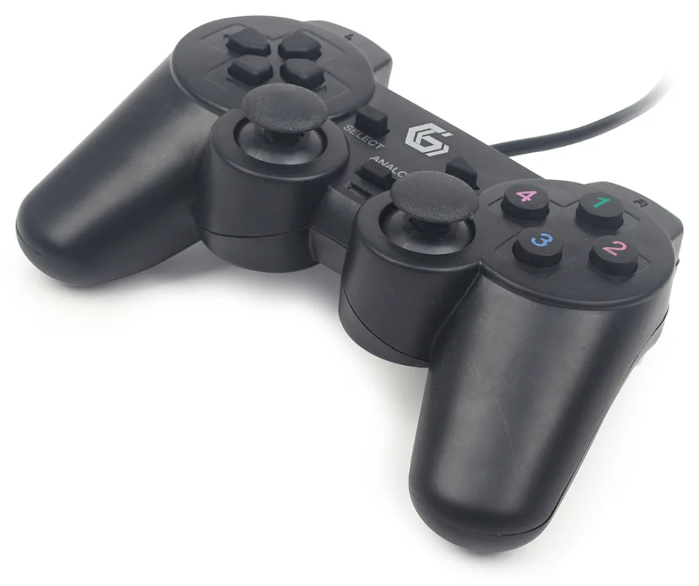 Gembird JPD-UDV-01 mando y volante Negro USB 2.0 Gamepad Analógico/Digital PC
