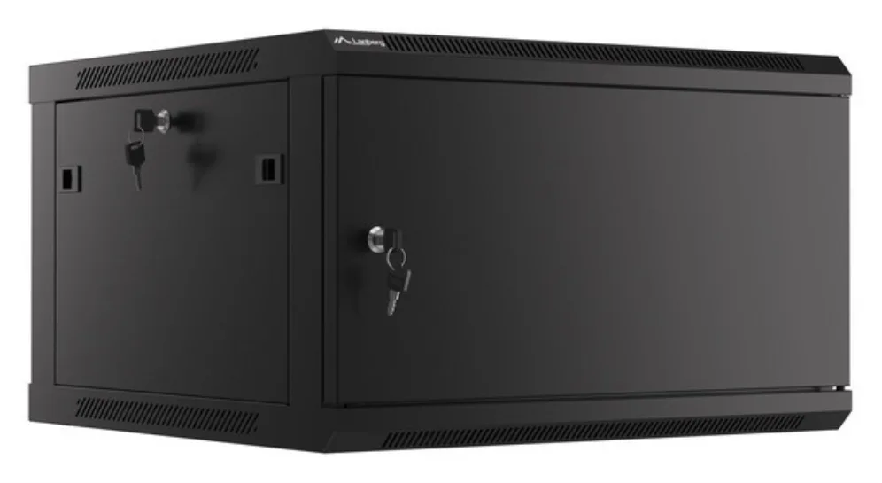 Armario lanberg mural rack 19 pulgadas 6u - 600x600 negro