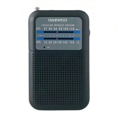 Radio Portátil Daewoo DW1008/ a Pilas/ Negra