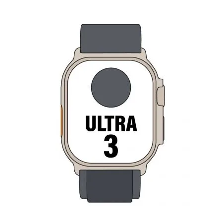 Apple Watch Ultra 3/ GPS/ Cellular/ 49mm/ Caja Titanio Negro/ Correa Loop Alpine Negra L