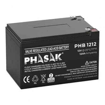 Bateria phasak phb 1212 compatible para sais 12ah 12v acido - plomo