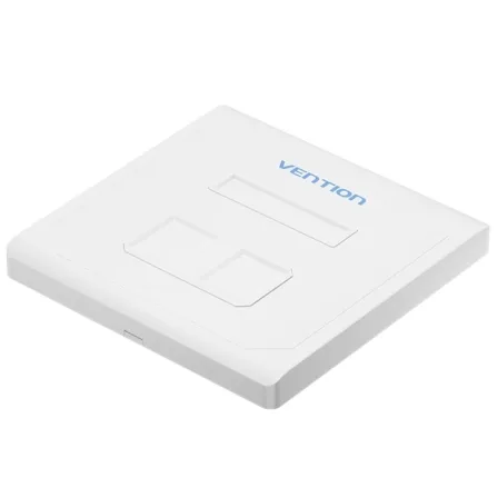 Placa de Pared Keystock Vention IFEW0/ 2 Puertos RJ45