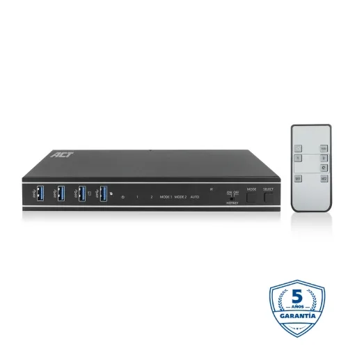 Conmutador kvm usb 3.2 hdmi dual 4k 2 puertos act connectivity