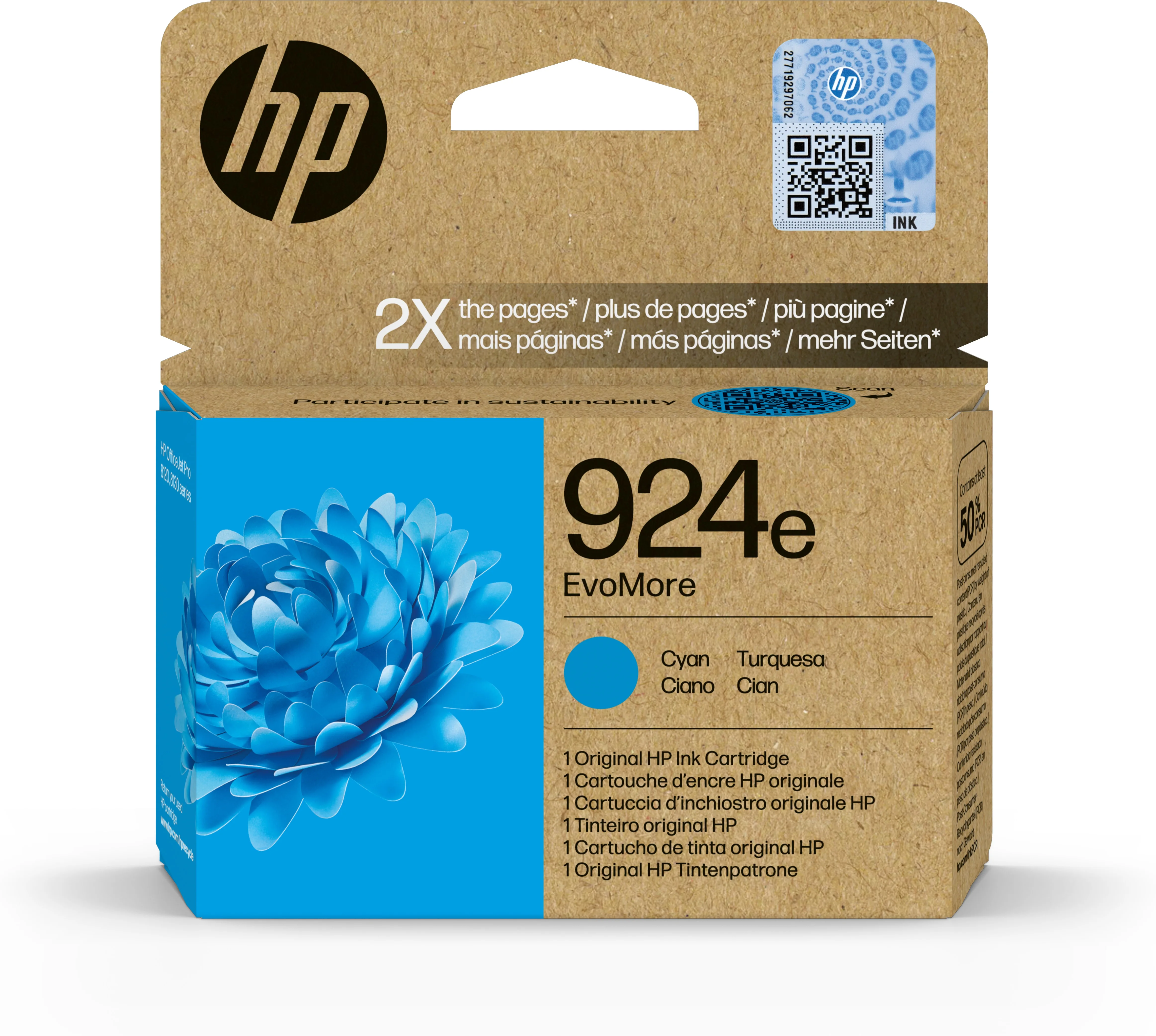 Cartucho tinta hp 924e cian officejet pro 8120 - 8130