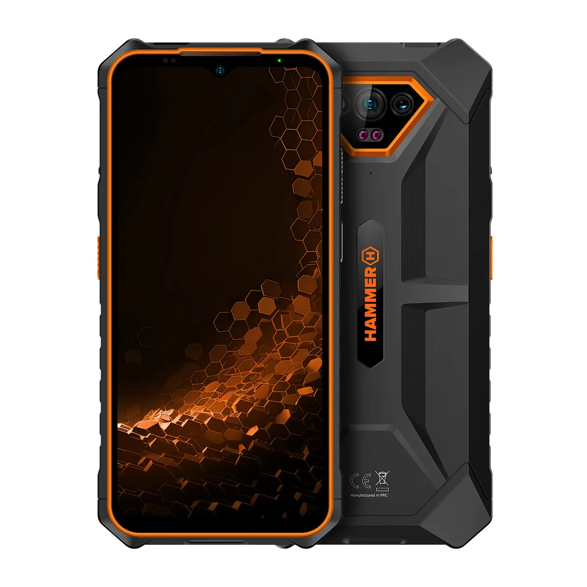 Movil rugerizado hammer iron v 6+6 - 64gb naranja