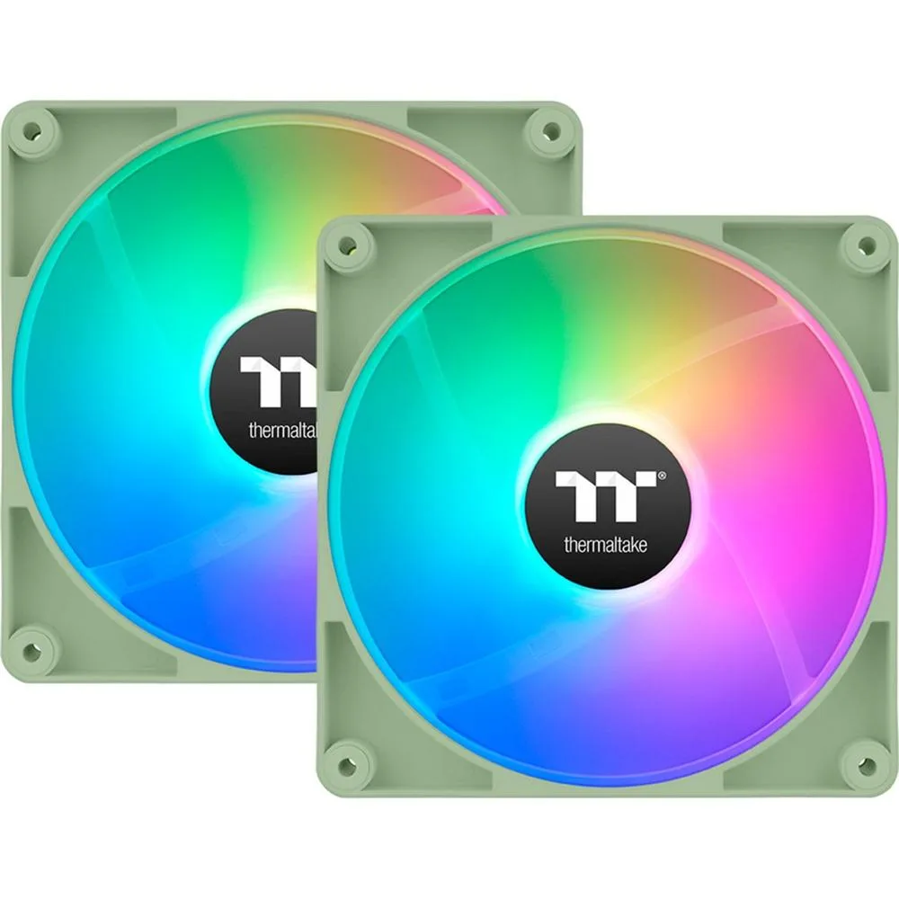 Thermaltake Matcha Green CT120 Carcasa del ordenador Ventilador 12 cm Verde, Blanco 2 pieza(s)
