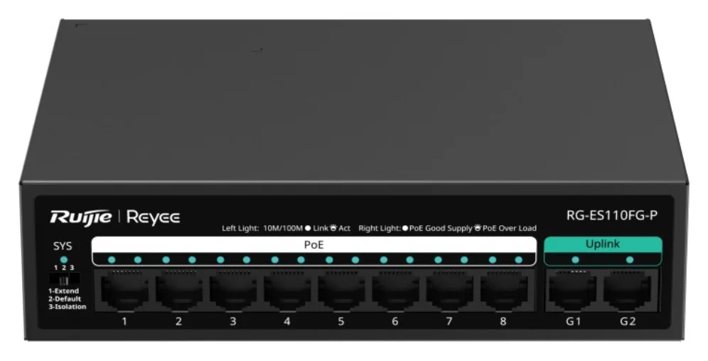 Ruijie Networks RG-ES110FG-P switch No administrado L2 Fast Ethernet (10/100) Energía sobre Ethernet (PoE)