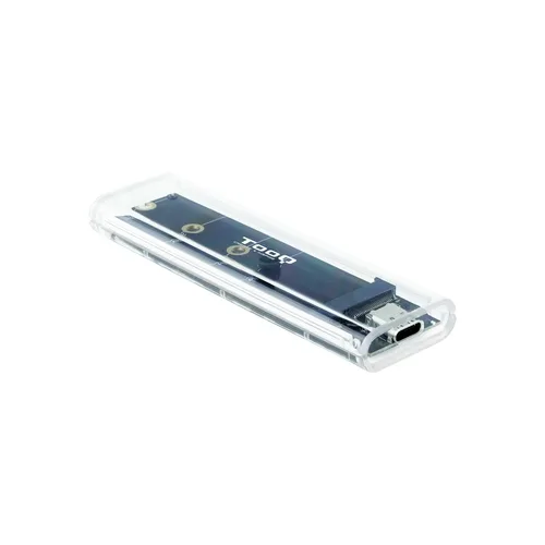 Caja externa tooq ssd m.2 ngff - nvme transparente rgb