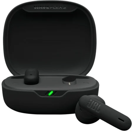 Auriculares Bluetooth JBL Wave Flex con estuche de carga/ Autonomía 10h/ Negros