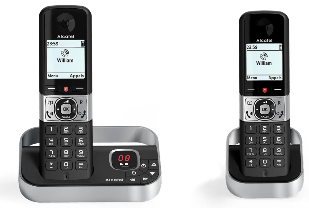 Alcatel F890 Voice Duo zwart Teléfono DECT Identificador de llamadas Negro, Plata