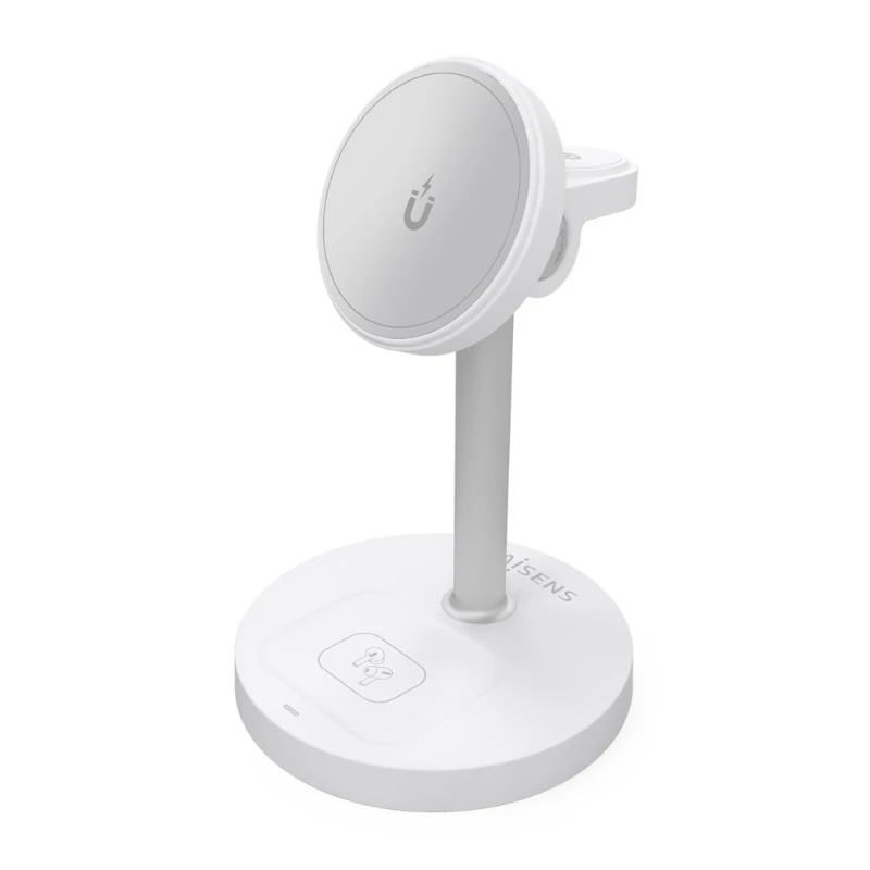 Aisens Cargador Inalámbrico USBC 15W 3 en 1 Blanco
