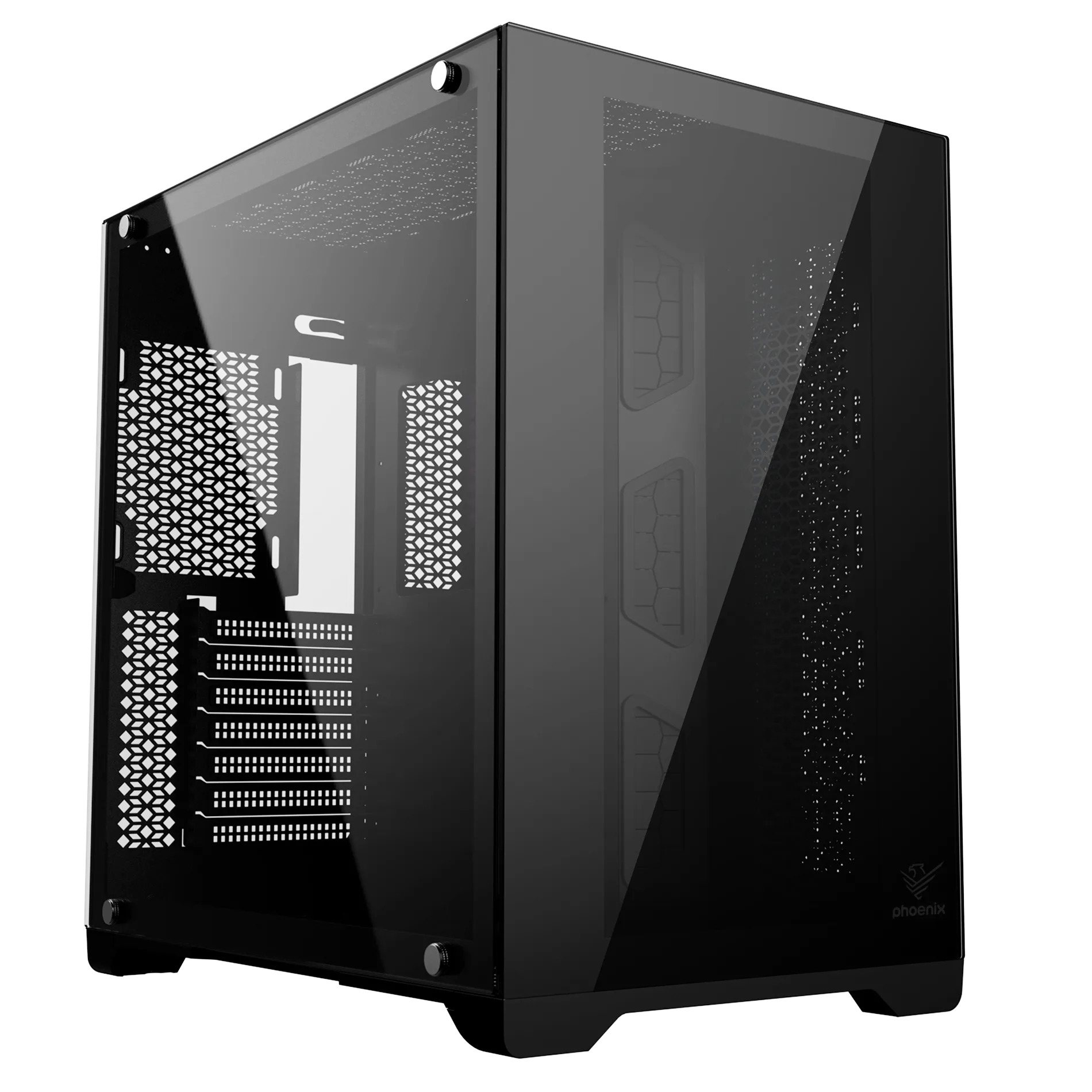 Caja ordenador phoenix gaming zephyr cubo atx doble cristal templado soporte gpu hasta 380mm