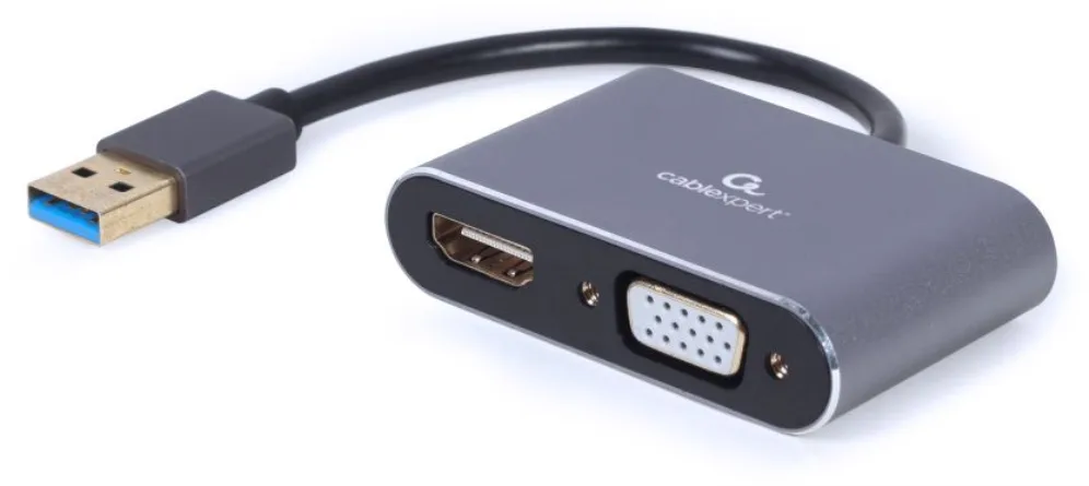 Gembird A-USB3-HDMIVGA-01 Adaptador gráfico USB 3840 x 2160 Pixeles Gris