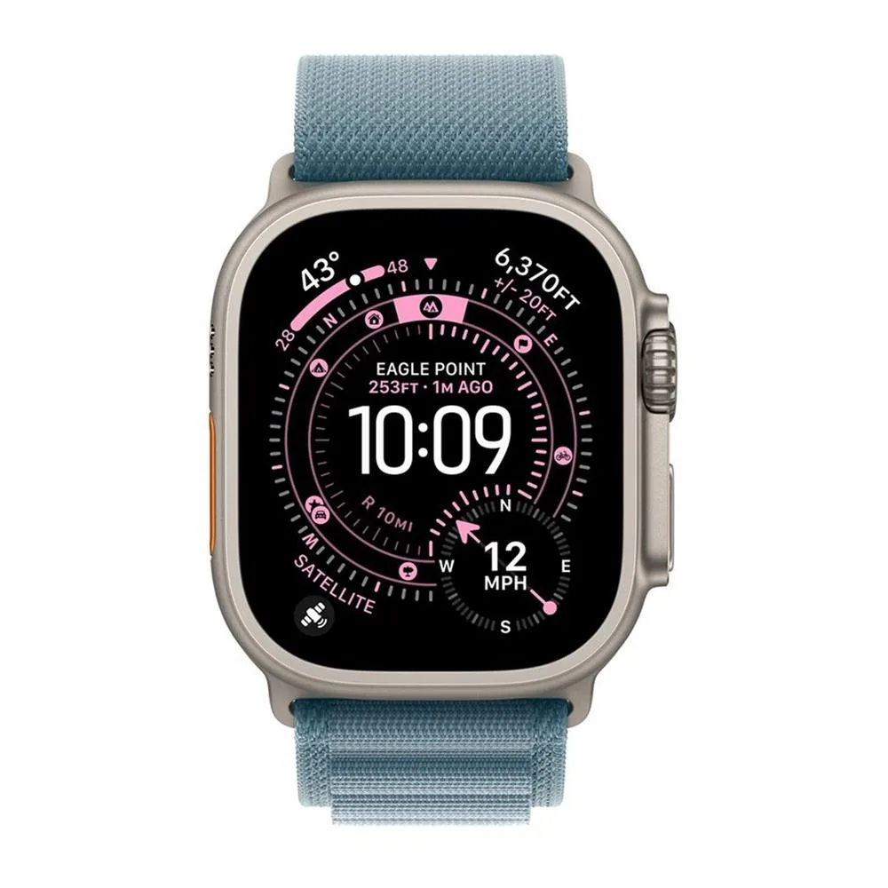 Smartwatch apple watch ultra 3 gps + cellular 49mm natural titanium case blue alpine loop - s