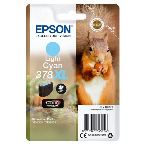 Cartucho tinta epson c13t37954010 singlepack light cyan 378xl claria photo hd ink ardilla
