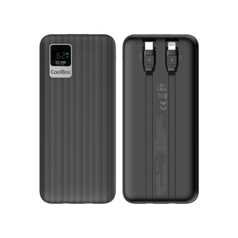 Coolbox PowerBank DP20 20000MAH LCD Negro Carg Ráp
