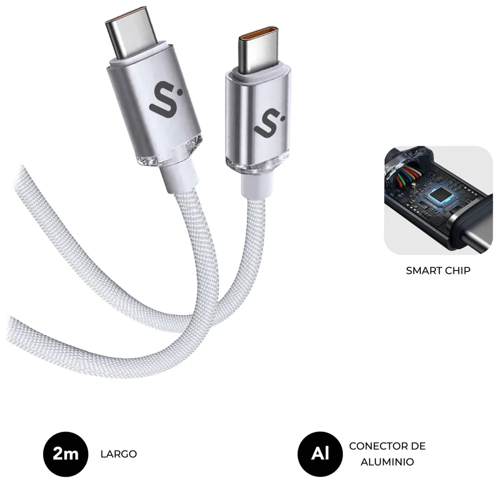 SUBBLIM CABLE OPTIMUS 60W C-C 2m WHITE