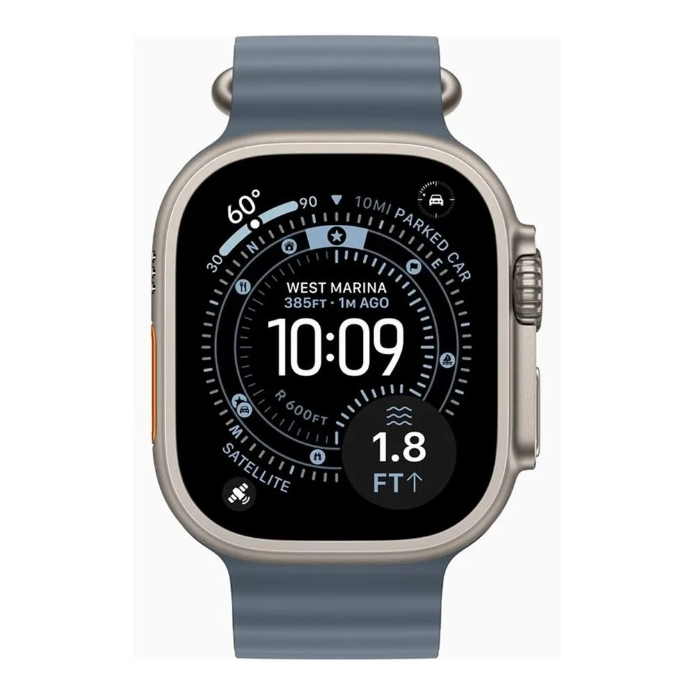 Smartwatch apple watch ultra 3 gps + cellular 49mm natural titanium case anchor blue ocean band