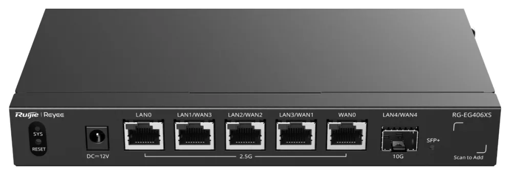Ruijie Networks RG-EG406XS router 2.5 Gigabit Ethernet, 10 Gigabit Ethernet Negro