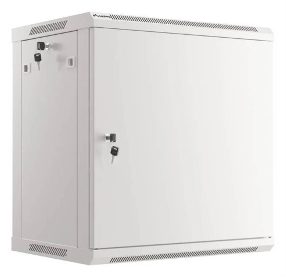 Armario lanberg mural 19 pulgadas 12u - 600x450 para automontaje con puerta metalica gris
