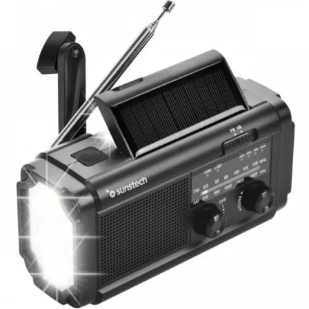 Radio Portátil Sunstech RPE25/ con Batería/ Linterna/ Negra