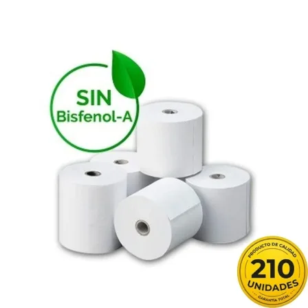 Rollo de papel termico impresora ticket 57x35 especial datafonos