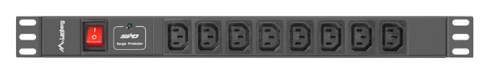 Regleta lanberg 1u 16a rack 19 pulgadas 8x socket iec c13 negro 2m