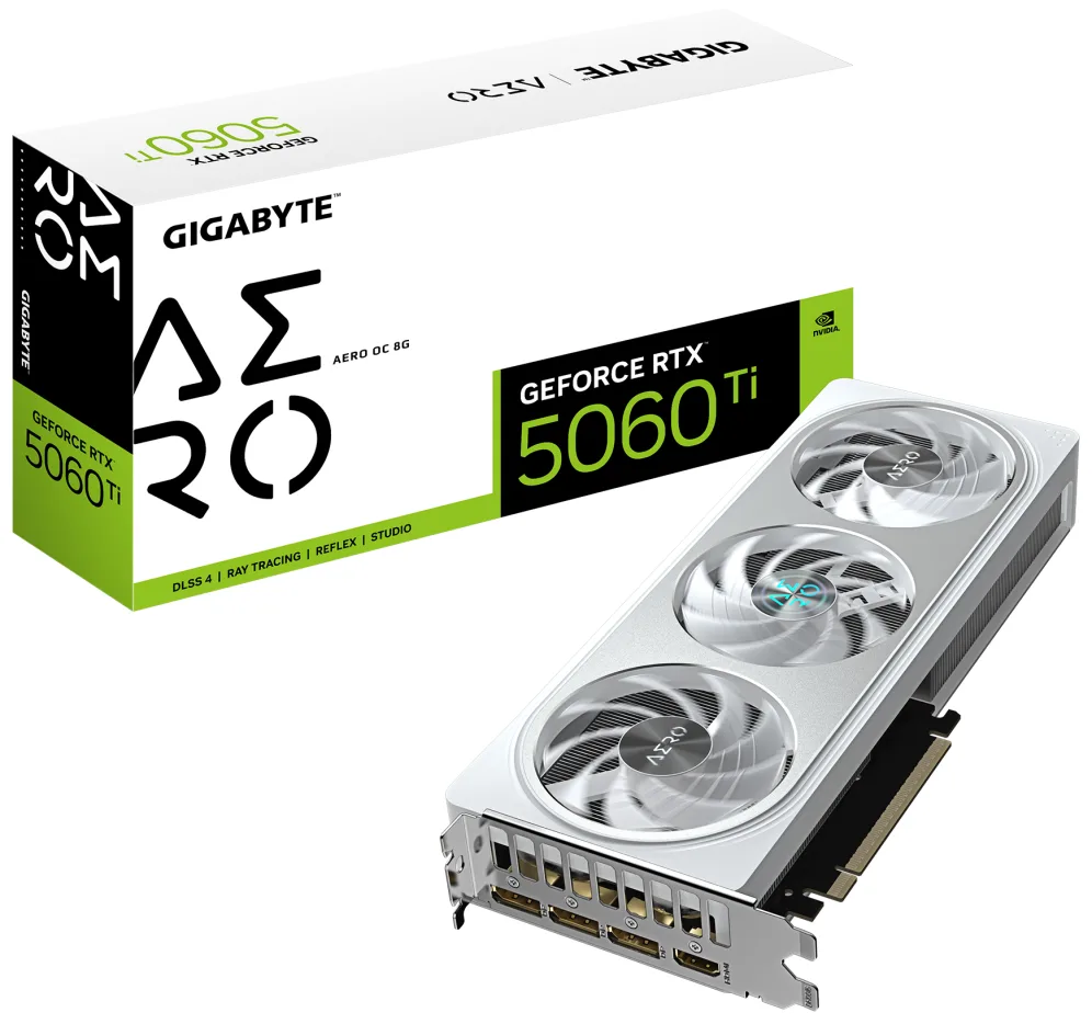 Tarjeta grafica gigabyte rtx 5060 ti aero oc 8gb gddr7 white