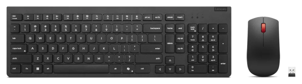 Teclado + raton lenovo essential inalambrico negro