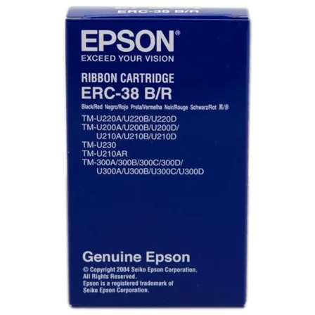 Cinta Nylon Epson ERC-38/ Negro/ Roja