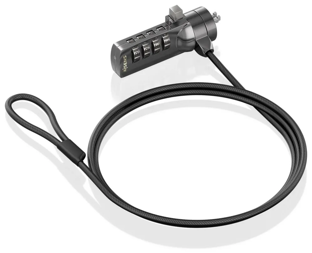 Cable de Seguridad para Portátiles Aisens ASLK-D40N03-BK/ 1.5m