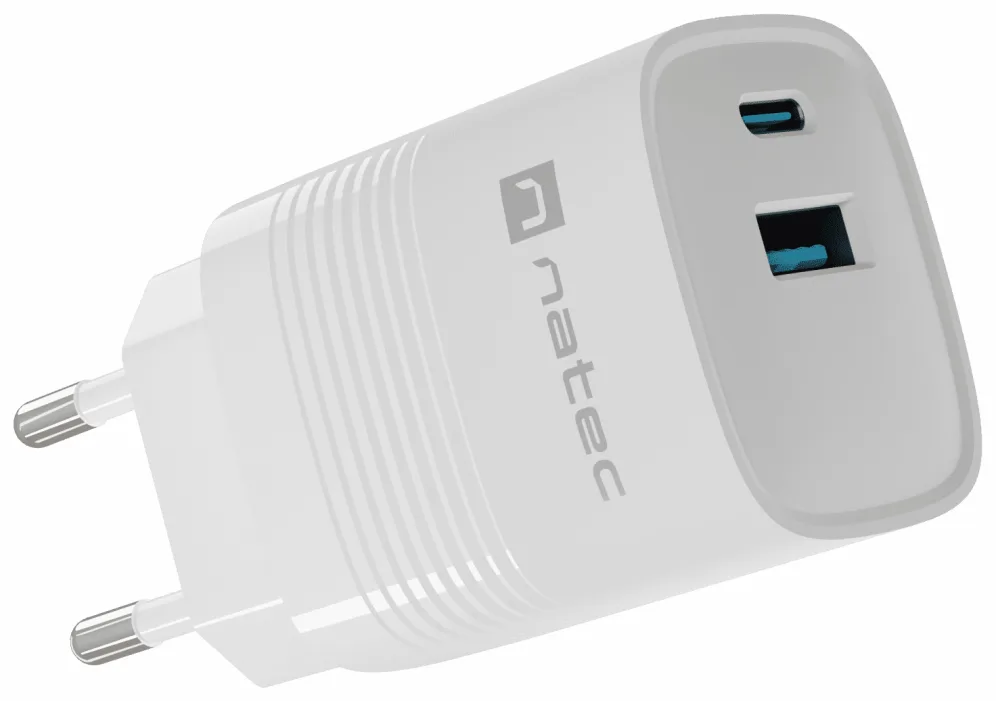 NATEC NUC-2140 cargador de dispositivo móvil Universal Blanco Corriente alterna Carga rápida Interior