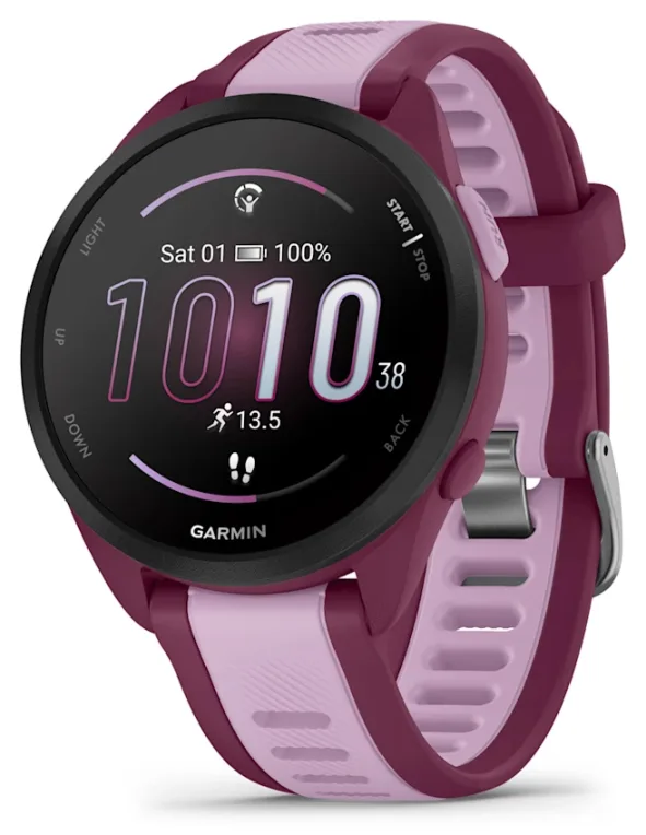 Garmin Forerunner 165 Music 3,05 cm (1.2") AMOLED 43 mm Digital 390 x 390 Pixeles Pantalla táctil Púrpura GPS (satélite)