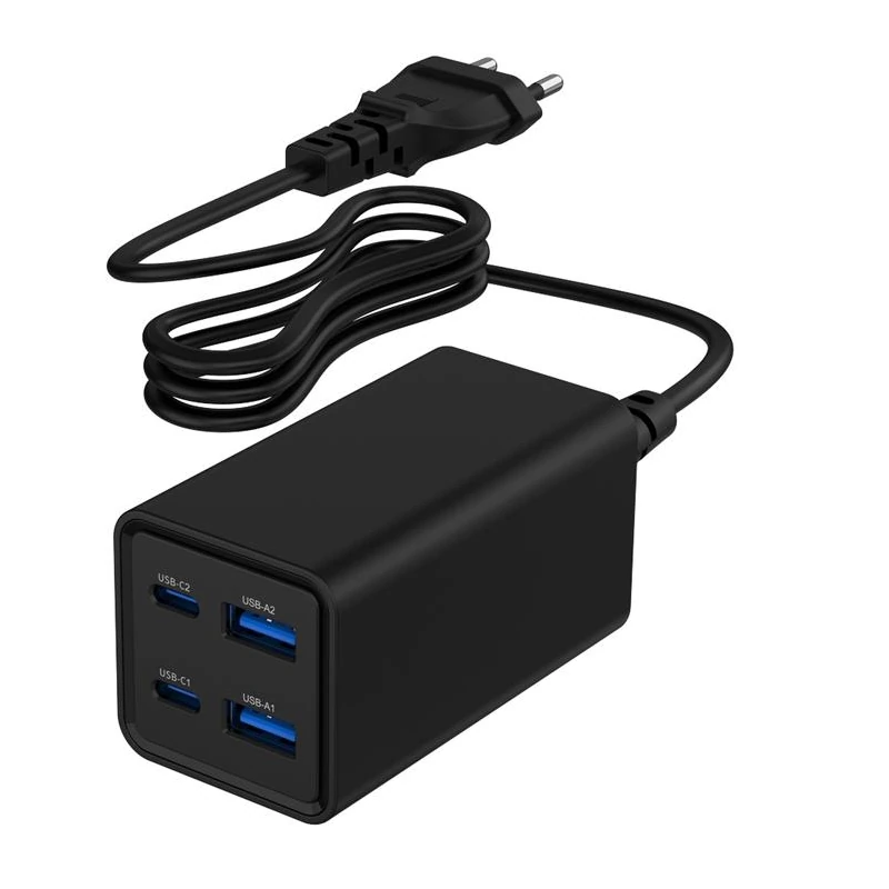 Gembird Cargador rápido USB GaN PD 4 puertos 65 W