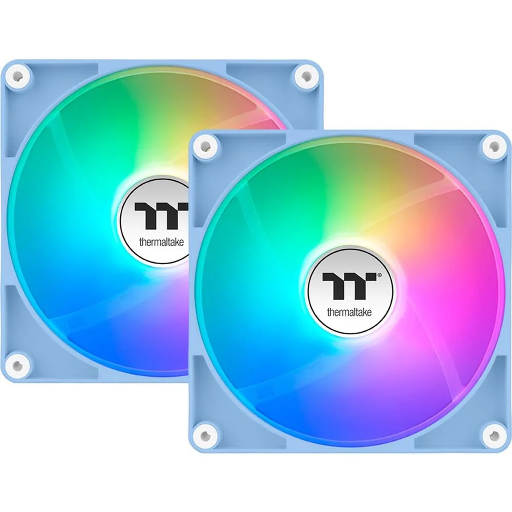 Thermaltake Fan Hydrangea Blue CT120 Carcasa del ordenador Ventilador 12 cm Azul, Blanco 2 pieza(s)