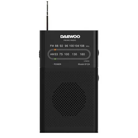 Radio Portátil Daewoo DW1027/ a Pilas/ Negra