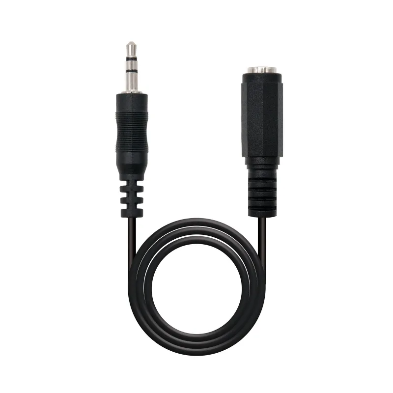 Nanocable Cable Audio, Jack 3.5-M-H, Negro, 3 M
