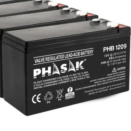 Bateria phasak phb 1209 compatible para sais 9ah 12v acido - plomo