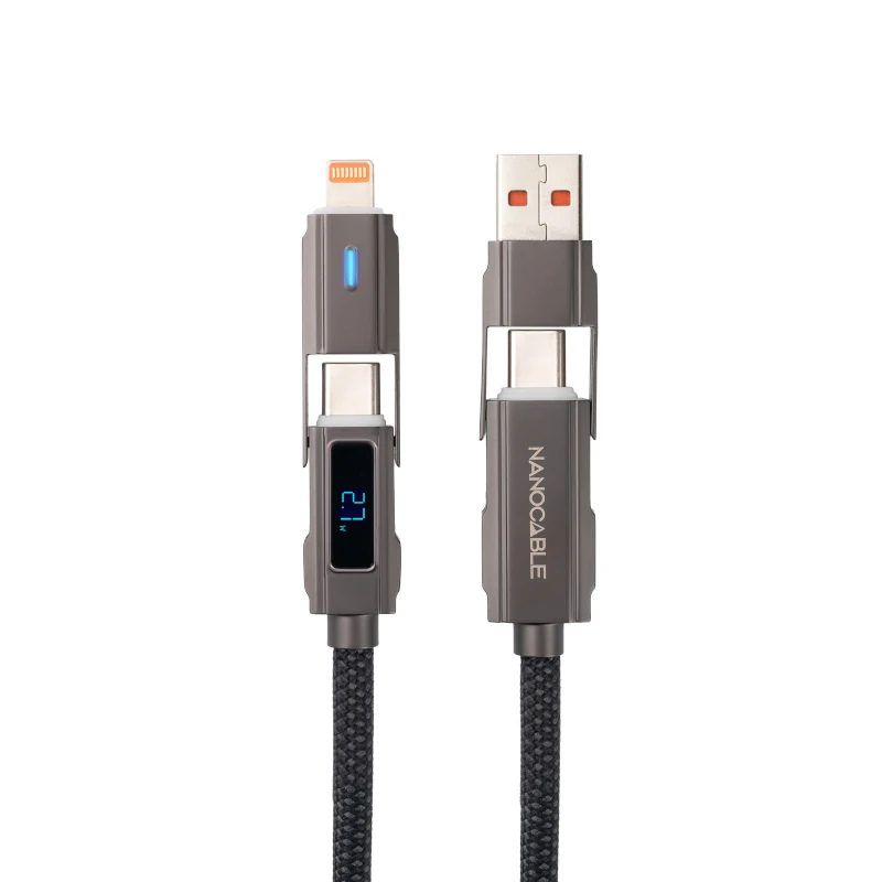 Nanocable Cable USB-C+USB-A-M-LIGHTNING+USB-C-M 1M