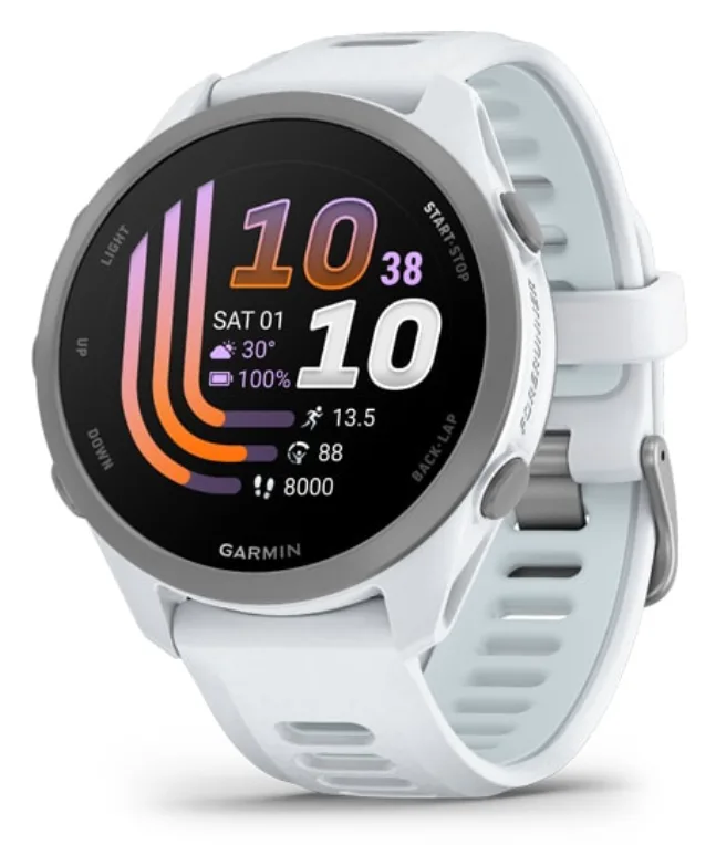 Garmin Forerunner 170 3,05 cm (1.2") AMOLED 30 mm Digital 390 x 390 Pixeles Pantalla táctil Blanco GPS (satélite)