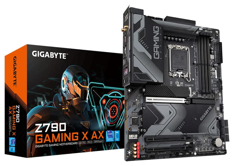 GIGABYTE Z790 GAMING X AX Placa base - Compatible con procesadores Intel Core 14th CPUs, 16+1+2 Phases Digital VRM, up to 7600MHz DDR5 (OC), 4xPCIe 4.0 M.2, Wi-Fi 6E, 2.5GbE LAN , USB 3.2 Gen 2x2