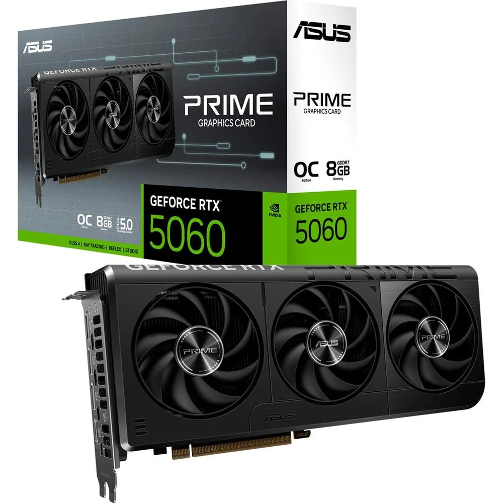 Tarjeta grafica asus prime rtx 5060 8gb gddr7 - 3x dp - 1x hdmi pci express 5.0