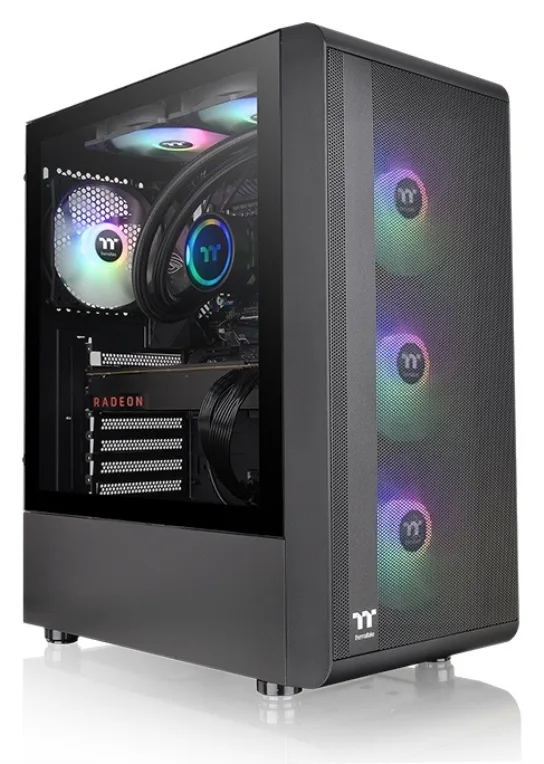 Caja ordenador gaming thermaltake s200 tg argb negro atx 2 x usb 3.0 3 x 120mm