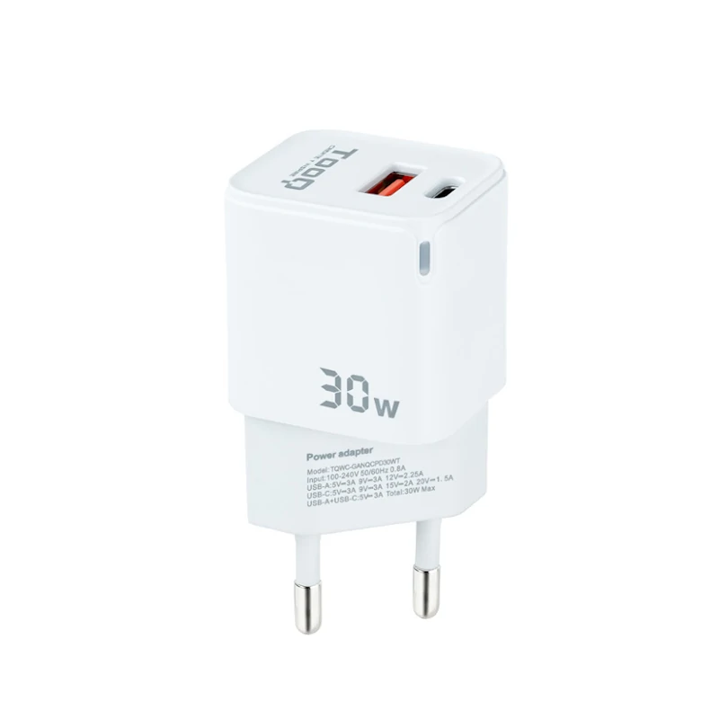 TOOQ Cargador pared GAN USB-C-USB-A 30W