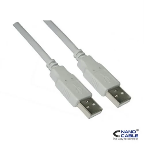 Cable USB 2.0 Nanocable 10.01.0302/ USB Macho - USB Macho/ 1m/ Beige